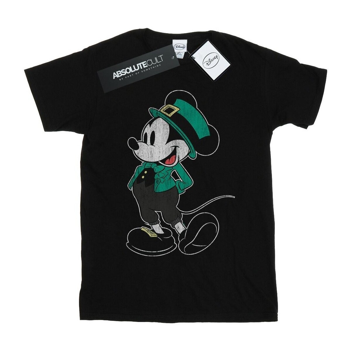 Abbigliamento Donna T-shirts a maniche lunghe Disney Mickey Mouse St Patrick Costume Nero