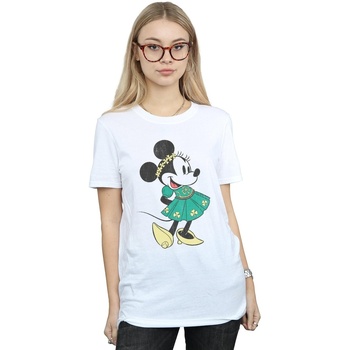 Abbigliamento Donna T-shirts a maniche lunghe Disney Minnie Mouse St Patrick's Day Costume Bianco