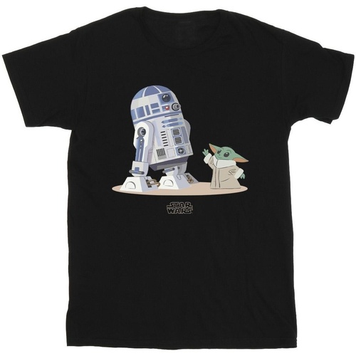 Abbigliamento Bambino T-shirt maniche corte Disney The Mandalorian R2D2 And Grogu Nero