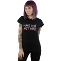 Image of T-shirts a maniche lunghe Woodstock Make Love Not War Floral