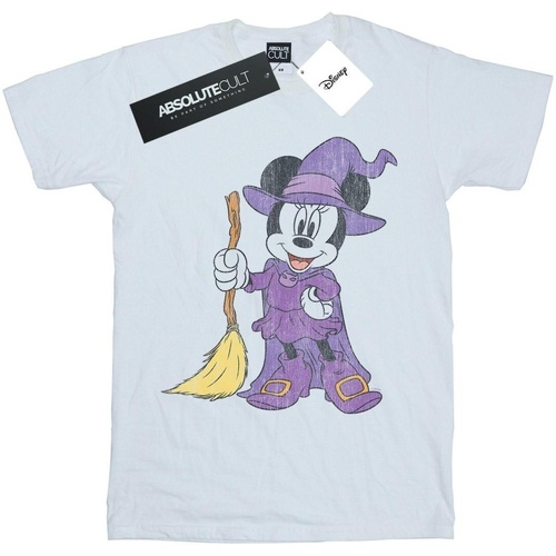 Abbigliamento Donna T-shirts a maniche lunghe Disney Minnie Mouse Witch Costume Bianco