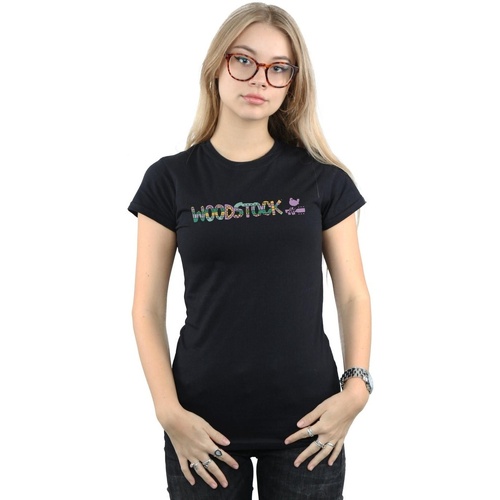 Abbigliamento Donna T-shirts a maniche lunghe Woodstock Aztec Logo Nero