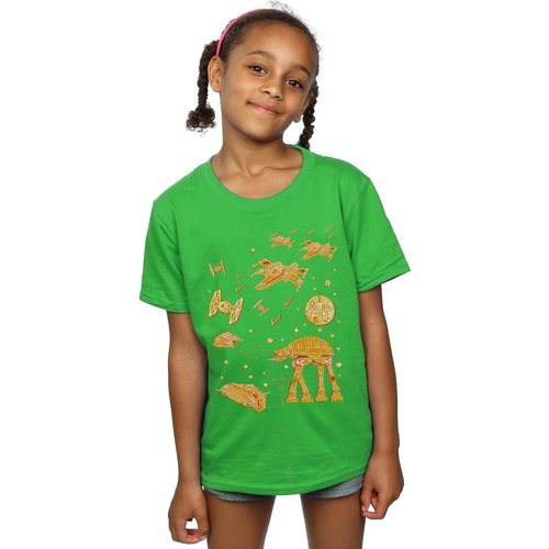 Abbigliamento Bambina T-shirts a maniche lunghe Disney Gingerbread Battle Verde