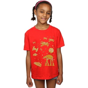 Abbigliamento Bambina T-shirts a maniche lunghe Disney Gingerbread Battle Rosso