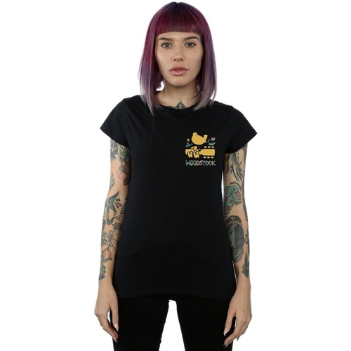 Abbigliamento Donna T-shirts a maniche lunghe Woodstock Breast Logo Nero