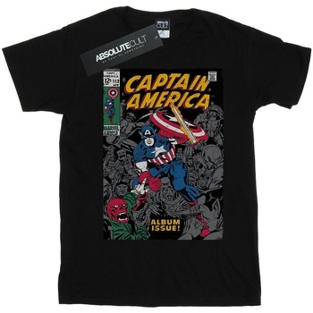 Abbigliamento Uomo T-shirts a maniche lunghe Marvel Captain America Album Issue Cover Nero