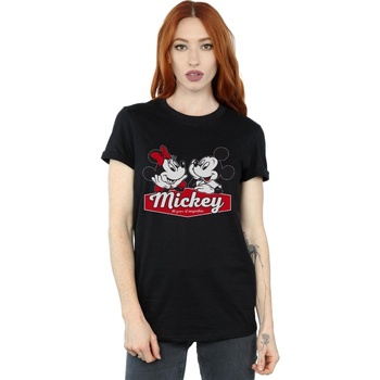 Abbigliamento Donna T-shirts a maniche lunghe Disney Mickie And Minnie 90 Years Nero