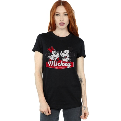 Abbigliamento Donna T-shirts a maniche lunghe Disney Mickie And Minnie 90 Years Nero
