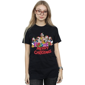 Abbigliamento Donna T-shirts a maniche lunghe Disney Mickey Mouse And Friends Christmas Nero