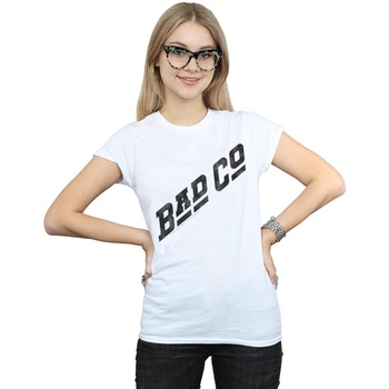 Abbigliamento Donna T-shirts a maniche lunghe Bad Company Distressed Logo Bianco