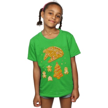 Abbigliamento Bambina T-shirts a maniche lunghe Disney Gingerbread Rebels Verde
