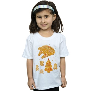 Abbigliamento Bambina T-shirts a maniche lunghe Disney Gingerbread Rebels Bianco