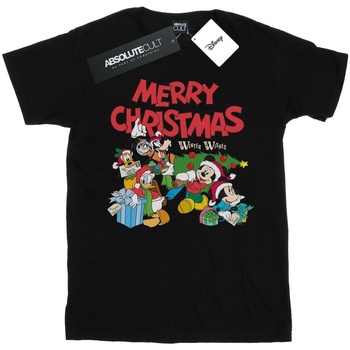 Abbigliamento Donna T-shirts a maniche lunghe Disney Mickey And Friends Winter Wishes Nero