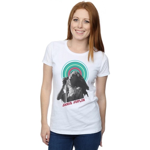 Abbigliamento Donna T-shirts a maniche lunghe Janis Joplin Halo Photo Bianco