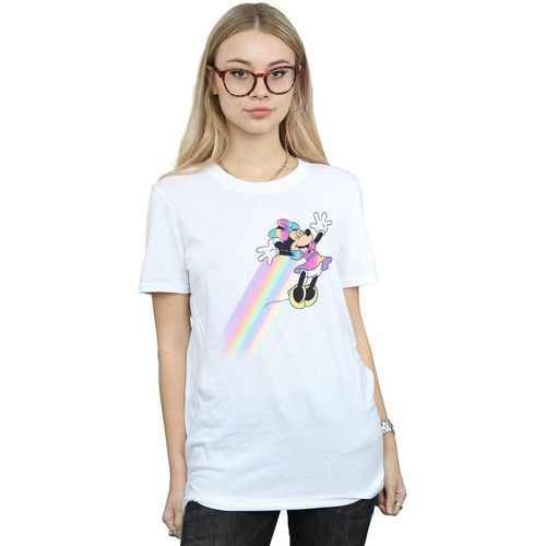 Abbigliamento Donna T-shirts a maniche lunghe Disney Minnie Mouse Whoosh Bianco