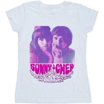Abbigliamento Donna T-shirts a maniche lunghe Sonny & Cher Westbury Music Fair Bianco