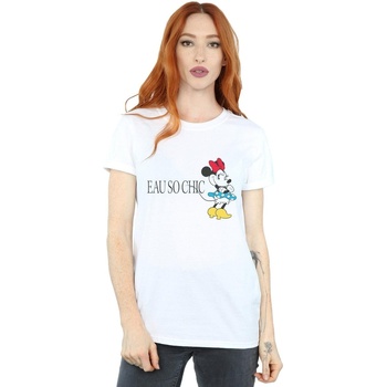 Abbigliamento Donna T-shirts a maniche lunghe Disney Minnie Mouse Eau So Chic Bianco
