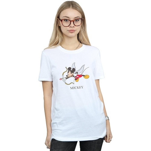 Abbigliamento Donna T-shirts a maniche lunghe Disney Mickey Mouse Love Cherub Bianco