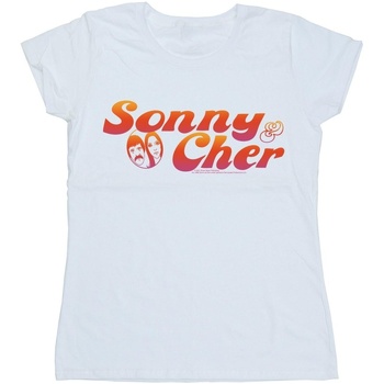 Abbigliamento Donna T-shirts a maniche lunghe Sonny & Cher Gradient Logo Bianco