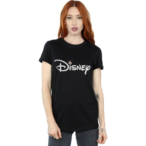 Abbigliamento Donna T-shirts a maniche lunghe Disney Mickey Mouse Logo Head Nero