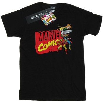 Abbigliamento Uomo T-shirts a maniche lunghe Marvel Vintage Logo Blast Nero