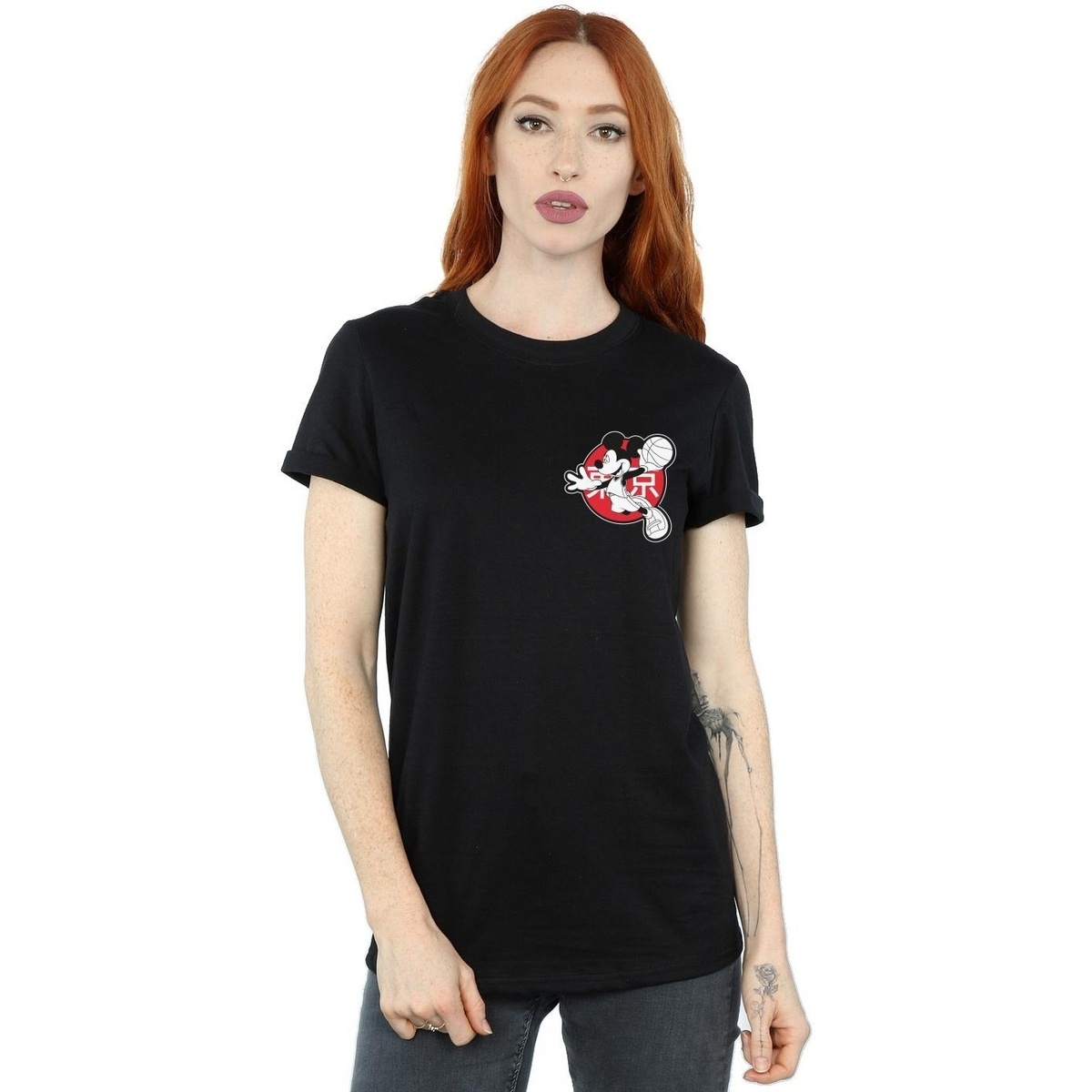 Abbigliamento Donna T-shirts a maniche lunghe Disney Mickey Mouse Dunking Nero