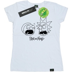 Abbigliamento Donna T-shirts a maniche lunghe Rick And Morty Heads Mono Bianco