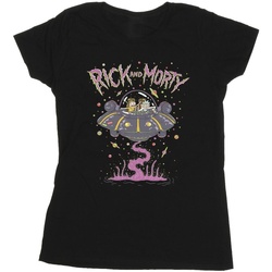 Abbigliamento Donna T-shirts a maniche lunghe Rick And Morty Pink Spaceship Nero