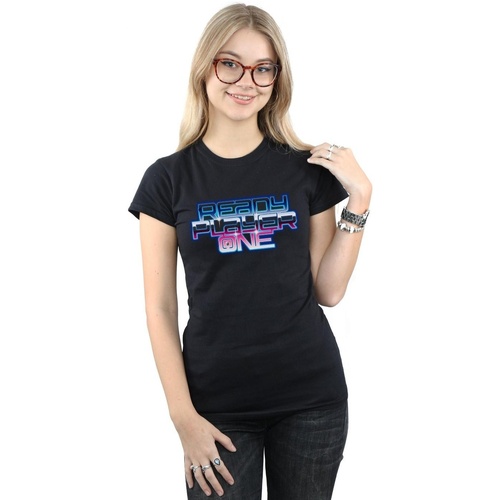 Abbigliamento Donna T-shirts a maniche lunghe Ready Player One Gradient Logo Nero