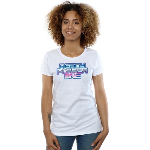 Abbigliamento Donna T-shirts a maniche lunghe Ready Player One Gradient Logo Bianco