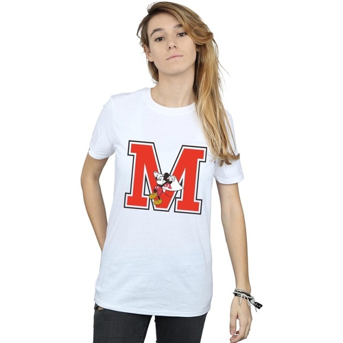 Abbigliamento Donna T-shirts a maniche lunghe Disney Mickey Mouse Running Bianco