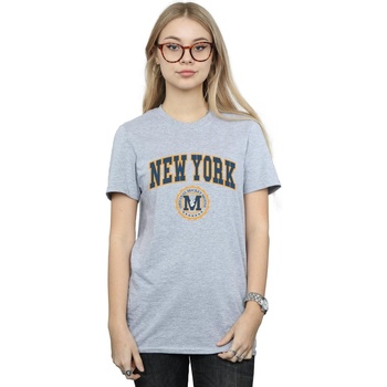 Abbigliamento Donna T-shirts a maniche lunghe Disney Mickey Mouse New York Seal Grigio