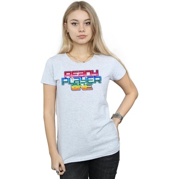 Abbigliamento Donna T-shirts a maniche lunghe Ready Player One Rainbow Logo Grigio
