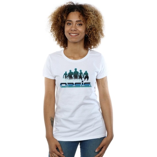 Abbigliamento Donna T-shirts a maniche lunghe Ready Player One Welcome To The Oasis Bianco