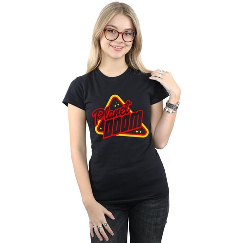 Abbigliamento Donna T-shirts a maniche lunghe Ready Player One Planet Doom Logo Nero
