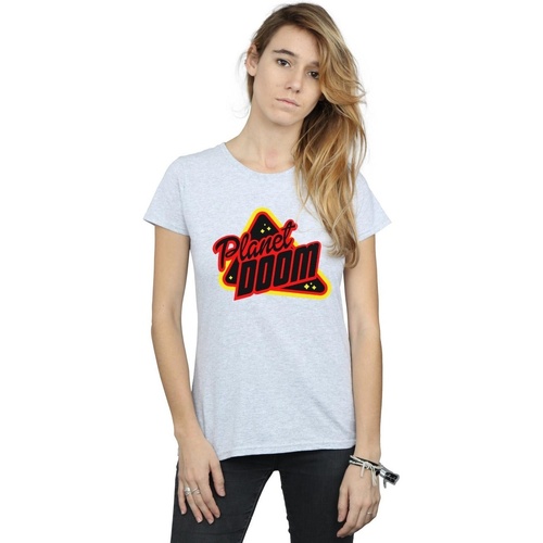 Abbigliamento Donna T-shirts a maniche lunghe Ready Player One Planet Doom Logo Grigio