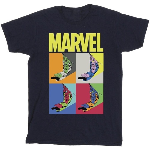 Abbigliamento Uomo T-shirts a maniche lunghe Marvel Spider-Man Pop Art Blu