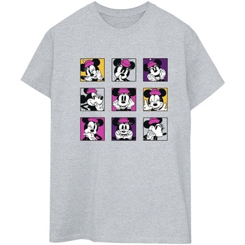 Abbigliamento Donna T-shirts a maniche lunghe Disney Minnie Mouse Squares Grigio