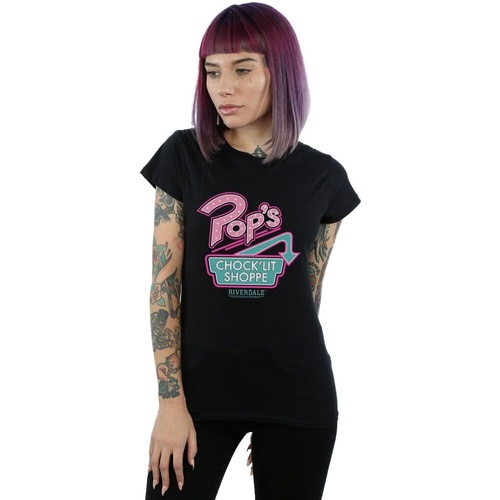 Abbigliamento Donna T-shirts a maniche lunghe Riverdale Pops Logo Nero