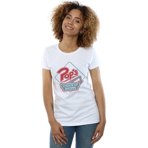 Abbigliamento Donna T-shirts a maniche lunghe Riverdale Pops Retro Shoppe Bianco