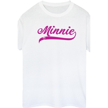 Abbigliamento Donna T-shirts a maniche lunghe Disney Minnie Mouse Logo Bianco