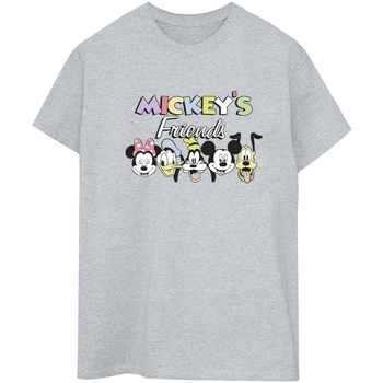 Abbigliamento Donna T-shirts a maniche lunghe Disney Mickey Mouse And Friends Faces Grigio