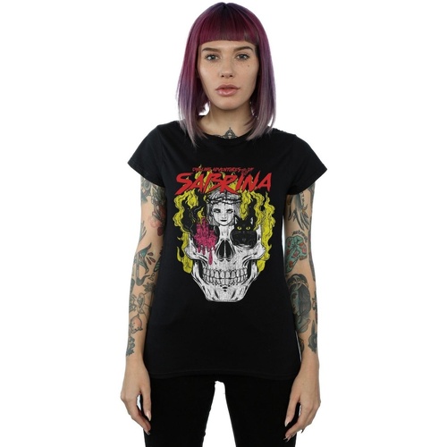 Abbigliamento Donna T-shirts a maniche lunghe The Chilling Adventures Of Sabri Icon Skull Nero
