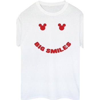Abbigliamento Donna T-shirts a maniche lunghe Disney Mickey Mouse Big Smile Bianco