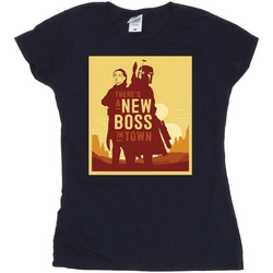 Abbigliamento Donna T-shirts a maniche lunghe Disney The Book Of Boba Fett New Boss Sun Silhouette Blu