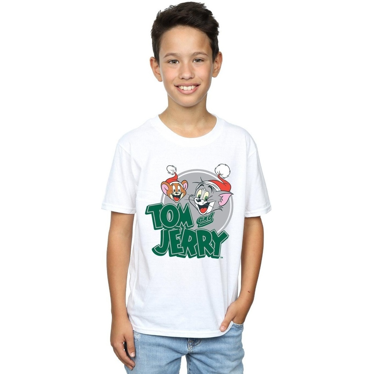 Abbigliamento Bambino T-shirt maniche corte Dessins Animés Christmas Greetings Bianco