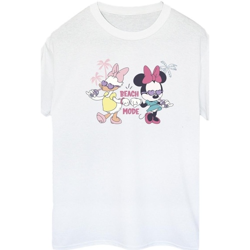 Abbigliamento Donna T-shirts a maniche lunghe Disney Minnie Daisy Beach Mode Bianco