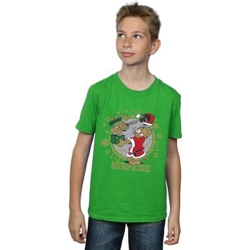Abbigliamento Bambino T-shirt maniche corte Dessins Animés Christmas Surprise Verde