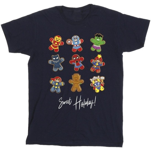 Abbigliamento Uomo T-shirts a maniche lunghe Marvel Gingerbread Avengers Blu