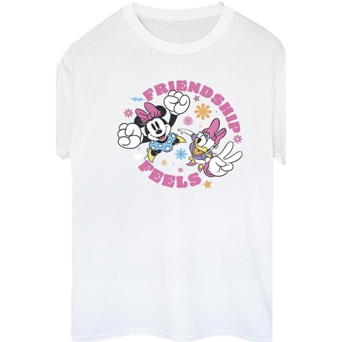 Abbigliamento Donna T-shirts a maniche lunghe Disney Minnie Mouse Daisy Friendship Bianco